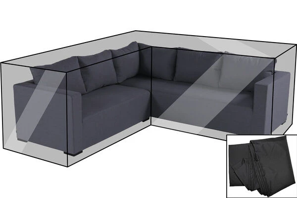 OUTFLEXX Premium Abdeckhaube, Für Lounge, Z.B. 18712/18716, Schwarz, L-Form, 242 X 245 X 66 Cm, Wasserbeständig 3 OUTFLEXX Premium Abdeckhaube, Für Lounge, Z.B. 18712/18716, Schwarz, L-Form, 242 X 245 X 66 Cm, Wasserbeständig