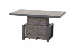 SIENA GARDEN Corido Lifttisch, Charcoal, Alu / Gardino®-Geflecht, 130x75x47-71 Cm, Stufenlos Verstellbar