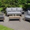 SUNNY SMART Astoria Loungegruppe, Grau, Alu/Rope, Bis Zu 5 Personen, Inkl. Kissen