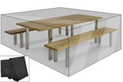 OUTFLEXX Premium Abdeckhaube Für Sitzgruppen Z.B. 20833/ 20127/ 20316, 244x185x75cm, Wasserbeständig, Schwarz