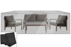 OUTFLEXX Premium Abdeckhaube Für Loungesets Z.B. 21029/ 21019/ 21035, 310x175x65cm, Wasserbeständig, Schwarz