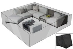 OUTFLEXX Premium Abdeckhaube Für Lounge, Z.B. 20808/28679, 300x355x70cm, Wasserbeständig, Schwarz