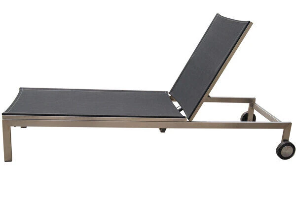 OUTFLEXX Rollliege, Schwarz, Edelstahl/Textilene, Verstellbare Rückenlehne, 212x71x36cm 3 OUTFLEXX Rollliege, Schwarz, Edelstahl/Textilene, Verstellbare Rückenlehne, 212x71x36cm