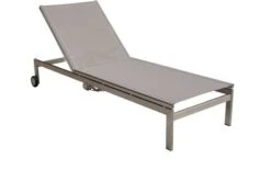 OUTFLEXX Rollliege, Taupe, Edelstahl/Textilene, Verstellbare Rückenlehne, 212x71x36cm