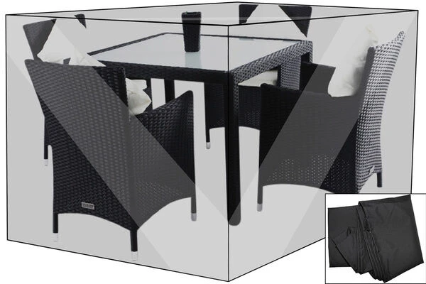 OUTFLEXX Premium Abdeckhaube Für Esstischgarnituren, Schwarz, 178x124x83cm, Wasserbeständig 3 OUTFLEXX Premium Abdeckhaube Für Esstischgarnituren, Schwarz, 178x124x83cm, Wasserbeständig