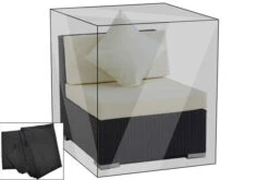 OUTFLEXX Premium Abdeckhaube Passend Z.B. Für TheBox Mittelelement, Schwarz, 72x87x68 Cm, Wasserbeständig