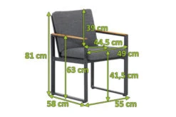 OUTFLEXX Alexander Stuhl, Mattgrau, Alu/Teak, 58x55x81cm, MitArmlehnen, Inkl. Polster -Ausgewählte Gartenmöbelgeschäfte 20119 mass.jpg