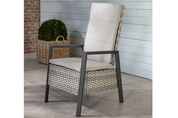 Ploß Louvra 2 Design-Diningsessel, Natur-anthrazit, Polyrattan, 59x72x111cm, Rücken Stufenlos Verstellbar 4 Ploß Louvra 2 Design-Diningsessel, Natur-anthrazit, Polyrattan, 59x72x111cm, Rücken Stufenlos Verstellbar – Bild 2