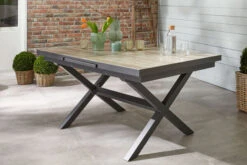 Ploß Louvra Auszugs-Dining-Tisch, Anthrazit/Holzoptik, Alu/Keramik, 160/210x100,5cm, Tischplatte Aus Keramikfliesen -Ausgewählte Gartenmöbelgeschäfte 21629 1.jpg