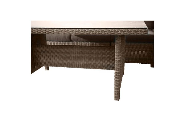 Ploß Rabida Dining-Lounge, Champagner-meliert, Polyrattan, 7 Tlg., 5-6 Pers., 146x85cm, Inkl. Polster 11 Ploß Rabida Dining-Lounge, Champagner-meliert, Polyrattan, 7 Tlg., 5-6 Pers., 146x85cm, Inkl. Polster – Bild 9