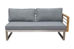 OUTFLEXX Ecklounge, Natur/grau, Edelstahl/Teak, 5 Personen, Inklusive Sessel Und Tisch 110 X 60 Cm, Lehne Links -Ausgewählte Gartenmöbelgeschäfte 21650 7.JPG 2