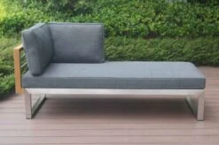 OUTFLEXX Ecklounge, Natur/grau, Edelstahl/Teak, 5 Personen, Inklusive Sessel Und Tisch 110 X 60 Cm, Lehne Links -Ausgewählte Gartenmöbelgeschäfte 21652 3.JPG 2