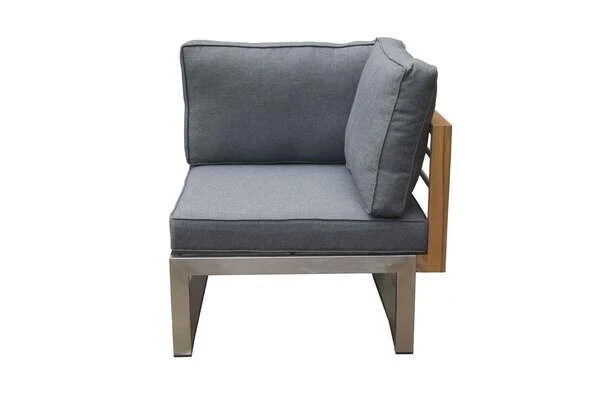 OUTFLEXX Eckelement, Natur / Grau, FSC-Teak / Edelstahl / Olefin, 74x74x64 Cm 11 OUTFLEXX Eckelement, Natur / Grau, FSC-Teak / Edelstahl / Olefin, 74x74x64 Cm – Bild 9