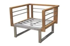 OUTFLEXX Sessel, Natur / Grau, FSC-Teak / Edelstahl / Olefin, 79x74x64 Cm -Ausgewählte Gartenmöbelgeschäfte 21654 4.JPG