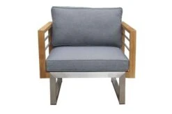 OUTFLEXX Sessel, Natur / Grau, FSC-Teak / Edelstahl / Olefin, 79x74x64 Cm -Ausgewählte Gartenmöbelgeschäfte 21654 7.JPG