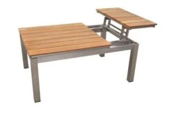 OUTFLEXX Multifunktionstisch, Natur, FSC-Teak / Edelstahl, 100/118x70/90x45/60cm, Platten Mehrfach Verstellbar -Ausgewählte Gartenmöbelgeschäfte 21656 15.JPG 1