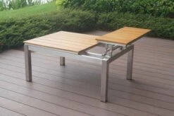 OUTFLEXX Multifunktionstisch, Natur, FSC-Teak / Edelstahl, 100/118x70/90x45/60cm, Platten Mehrfach Verstellbar -Ausgewählte Gartenmöbelgeschäfte 21656 8.JPG