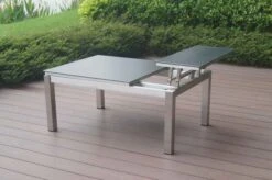 OUTFLEXX Multifunktionstisch, Grau Marmoriert, Glaskeramik / Edelstahl, 100/118x70/90x45/60cm, Platten Mehrfach Verstellbar -Ausgewählte Gartenmöbelgeschäfte 21657 10.JPG