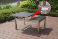 OUTFLEXX Multifunktionstisch, Grau Marmoriert, Glaskeramik / Edelstahl, 100/118x70/90x45/60cm, Platten Mehrfach Verstellbar -Ausgewählte Gartenmöbelgeschäfte 21657 4.JPG