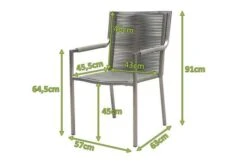 OUTFLEXX Stapelsessel, Grau, Edelstahl / Rope, 63x57x91 Cm -Ausgewählte Gartenmöbelgeschäfte 21671 5 mass.JPG