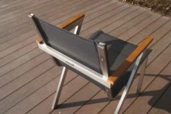 OUTFLEXX Stapelsessel, Schwarz, FSC-Teak / Edelstahl / Textilene, 60x56x85 Cm, Modernes Design -Ausgewählte Gartenmöbelgeschäfte 21672 3.JPG