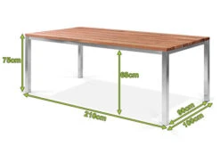 OUTFLEXX Classic Esstisch, Silber/natur, Edelstahl/recycled FSC-Teak, 220 X 100 Cm -Ausgewählte Gartenmöbelgeschäfte 21706 05.jpg