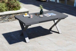 OUTFLEXX Ausziehtisch, Silber, Alu/Spraystone, 180/280x100cm, Schubladenauszug -Ausgewählte Gartenmöbelgeschäfte 21749 02.jpg