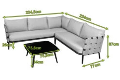 OUTFLEXX Ecklounge, Anthrazit Matt/hellgrau, Alu/Spuncrylic, 3-tlg., Tisch 76x76cm 4-5 Pers -Ausgewählte Gartenmöbelgeschäfte 21793 5.jpg