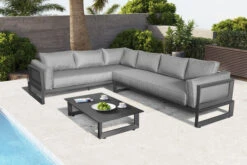 OUTFLEXX Ecklounge, Anthrazit Matt/dunkelgrau, Alu/Spuncrylic, 3-tlg., Tisch 110x62cm, 5-6 Pers -Ausgewählte Gartenmöbelgeschäfte 21805 13.jpg