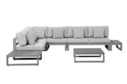 OUTFLEXX Willis Loungemöbel, Hellgrau, Alu/Holzimitat/Polyester, 5-6 Personen, Inkl. 2x Loungetisch, 1x Beistelltisch -Ausgewählte Gartenmöbelgeschäfte 21820 3.jpg