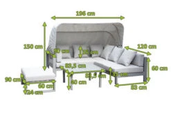 OUTFLEXX Willis Loungemöbel, Hellgrau, Alu/Polyester, 4-5 Personen, Mit Faltbarem Dach, Inkl. Loungetisch Und Hocker 13 OUTFLEXX Willis Loungemöbel, Hellgrau, Alu/Polyester, 4-5 Personen, Mit Faltbarem Dach, Inkl. Loungetisch Und Hocker -Ausgewählte Gartenmöbelgeschäfte 21821 mass 1.jpg