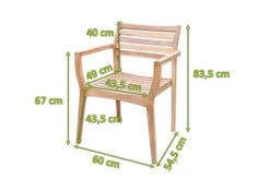 OUTFLEXX Armlehnensessel, Natur/beige, Akazie, 60 X 55 X 84 Cm, Stapelbar -Ausgewählte Gartenmöbelgeschäfte 21917 5.jpg