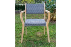 OUTFLEXX Armlehnensessel, Natur/grau, Akazie/Geflecht, 60 X 56 X 83,5 Cm, Stapelbar -Ausgewählte Gartenmöbelgeschäfte 21918 1.jpg