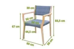 OUTFLEXX Armlehnensessel, Natur/grau, Akazie/Geflecht, 60 X 56 X 83,5 Cm, Stapelbar -Ausgewählte Gartenmöbelgeschäfte 21918 5.jpg