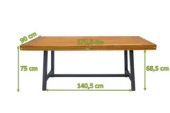OUTFLEXX Esstisch, Natur/schwarz, Akazie, 172,5 X 90 Cm -Ausgewählte Gartenmöbelgeschäfte 21925 5.jpg
