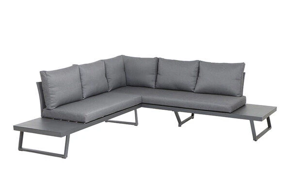 SIENA GARDEN Larina Loungemöbel, Matt Graphit, Aluminium, 2-teilig, Inkl. Sitz-und Rückenkissen, Für Bis Zu 5 Personen 4 SIENA GARDEN Larina Loungemöbel, Matt Graphit, Aluminium, 2-teilig, Inkl. Sitz-und Rückenkissen, Für Bis Zu 5 Personen – Bild 2