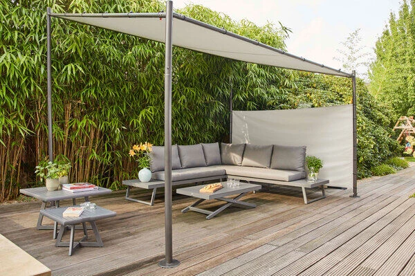 SIENA GARDEN Larina Loungemöbel, Matt Graphit, Aluminium, 2-teilig, Inkl. Sitz-und Rückenkissen, Für Bis Zu 5 Personen 11 SIENA GARDEN Larina Loungemöbel, Matt Graphit, Aluminium, 2-teilig, Inkl. Sitz-und Rückenkissen, Für Bis Zu 5 Personen – Bild 9