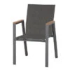 SIENA GARDEN Gomera II Stapelsessel, Matt Graphit, Alu/FSC-Teak/Texfabric, 63,5x57x87,5 Cm -Ausgewählte Gartenmöbelgeschäfte 21996 1.jpg