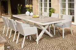 SIENA GARDEN Sincro Ausziehtisch, Matt Weiß-grau/washed Grey, Alu/Keramik, 200/260x100 Cm, Synchroner Auszugsmechanismus -Ausgewählte Gartenmöbelgeschäfte 21998 1.jpg