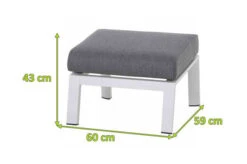 SIENA GARDEN Valencia Loungehocker, Matt Weiß-grau/stone Grey, Alu/Ranotex®-Gewebe, 59x60x43 Cm -Ausgewählte Gartenmöbelgeschäfte 22008 5.jpg