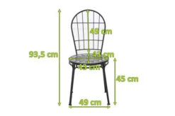 SIENA GARDEN Como Stapelstuhl, Matt Schwarz, Stahl/Keramik, 49x43x93,5 Cm, Mit Mosaikoptik -Ausgewählte Gartenmöbelgeschäfte 22023 5.jpg