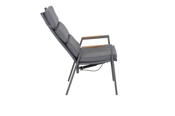 SIENA GARDEN Savona/Miros Esstischgarnitur, Matt Graphit/grau, Alu/Teak/Spraystone/Texfabric, Tisch 180/240x90 Cm, 6 Stapelsessel 8 SIENA GARDEN Savona/Miros Esstischgarnitur, Matt Graphit/grau, Alu/Teak/Spraystone/Texfabric, Tisch 180/240x90 Cm, 6 Stapelsessel – Bild 6