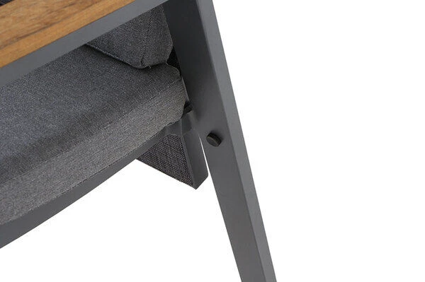 SIENA GARDEN Savona/Miros Esstischgarnitur, Matt Graphit/grau, Alu/Teak/Spraystone/Texfabric, Tisch 180/240x90 Cm, 6 Stapelsessel 11 SIENA GARDEN Savona/Miros Esstischgarnitur, Matt Graphit/grau, Alu/Teak/Spraystone/Texfabric, Tisch 180/240x90 Cm, 6 Stapelsessel – Bild 9