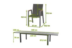 SIENA GARDEN Gomera II/Kingston Esstischgarnitur, Matt Graphit/grau/slate Look, Alu/Teak/Keramik/Texfabric, Tisch 220/340x108 Cm, 8 Stapelsessel -Ausgewählte Gartenmöbelgeschäfte 22063 5.jpg