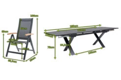 OUTFLEXX Esstischgarnitur, OUTFLEXX® Anthrazit Matt, Alu / Spraystone / Teak, Tisch 180/280x100cm, 10 Multipositionssessel -Ausgewählte Gartenmöbelgeschäfte 22126 5.jpg