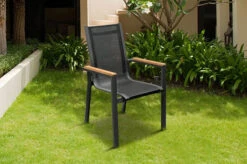 OUTFLEXX Esstischgarnitur, OUTFLEXX® Anthrazit Matt, Alu /HPL / Teak, Tisch 180/280x100cm, 10 Stapelsessel 19 OUTFLEXX Esstischgarnitur, OUTFLEXX® Anthrazit Matt, Alu /HPL / Teak, Tisch 180/280x100cm, 10 Stapelsessel -Ausgewählte Gartenmöbelgeschäfte 22151 3.jpg