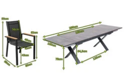 OUTFLEXX Esstischgarnitur, OUTFLEXX® Anthrazit Matt, Alu /HPL / Teak, Tisch 180/280x100cm, 10 Stapelsessel 21 OUTFLEXX Esstischgarnitur, OUTFLEXX® Anthrazit Matt, Alu /HPL / Teak, Tisch 180/280x100cm, 10 Stapelsessel -Ausgewählte Gartenmöbelgeschäfte 22151 5.jpg