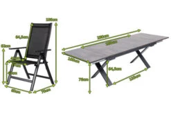 OUTFLEXX Esstischgarnitur, OUTFLEXX® Anthrazit Matt, Alu / HPL / Textil, Tisch 180/280x100cm, 8 Multipositionssessel -Ausgewählte Gartenmöbelgeschäfte 22156 5.jpg