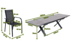 OUTFLEXX Esstischgarnitur, OUTFLEXX® Anthrazit Matt, Alu / HPL / Textil, Tisch 180/280x100cm, 10 Sessel, Stapelbar -Ausgewählte Gartenmöbelgeschäfte 22166 5.jpg