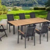 OUTFLEXX Esstischgarnitur, OUTFLEXX® Anthrazit Matt, Alu / Teak / Textil, Tisch 150/210x90cm, 6 Stapelsessel, 2 Multipo -Ausgewählte Gartenmöbelgeschäfte 22172 1.jpg